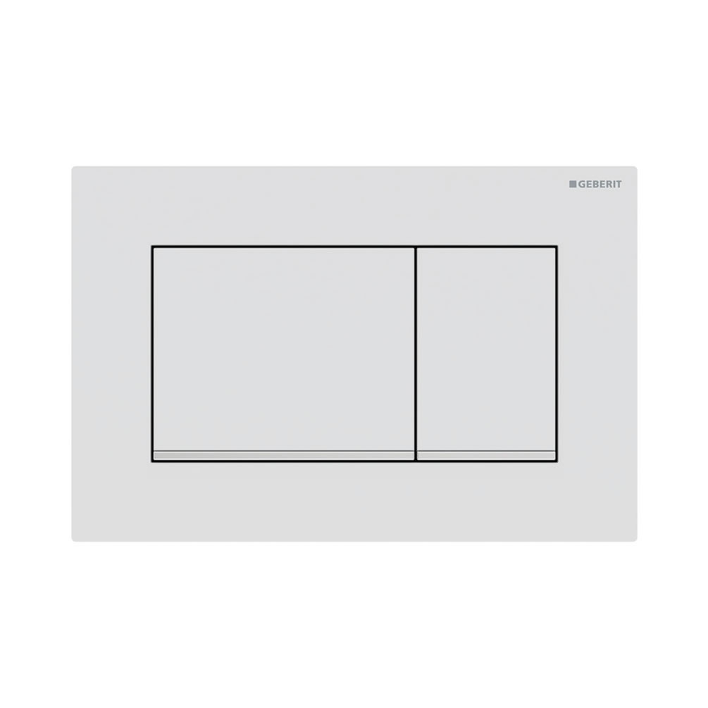 Cutout image of Geberit Sigma20 Matt White / Gloss Chrome Dual Flush Plate